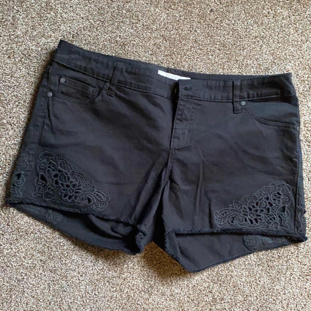 Torrid embroidered Jean Shorts